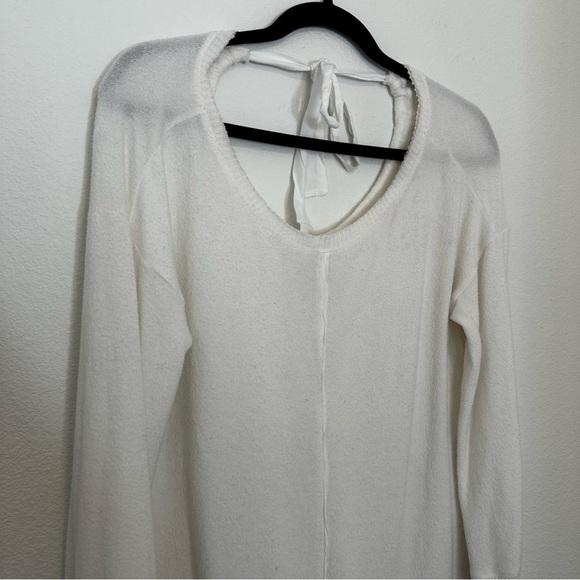 Anthropologie Saturday Sunday Tie Back Fleece Tunic Top Split Hem Size S Women’s - Picture 3 of 9